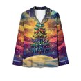 thumbnail image 3 of Bowake Matching Christmas Pajamas for Couples Buttons Down Shirts and Wide Leg Pants Fall Pajamas Sleepwear Set, 3 of 4