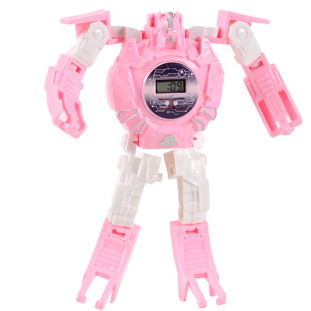 Children's Cartoon Watch Deformation Robot Toy Electronic Watch Creative Puzzle Baby Children Holiday Gift