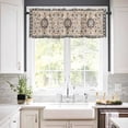thumbnail image 3 of Kitchen Curtains Valances for Small Windows, Vintage Print Distressed Floral Texture Short Curtain Valance for Living Room, Retro Boho Rod Pocket Blinds Window Printed Drapes 1 Panel 54x18 Inch, 3 of 6