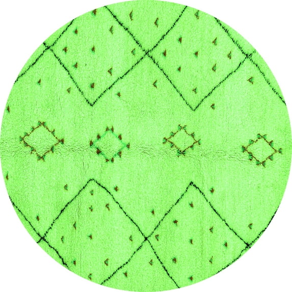 Ahgly Company Indoor Round Solid Green Modern Area Rugs, 3' Round