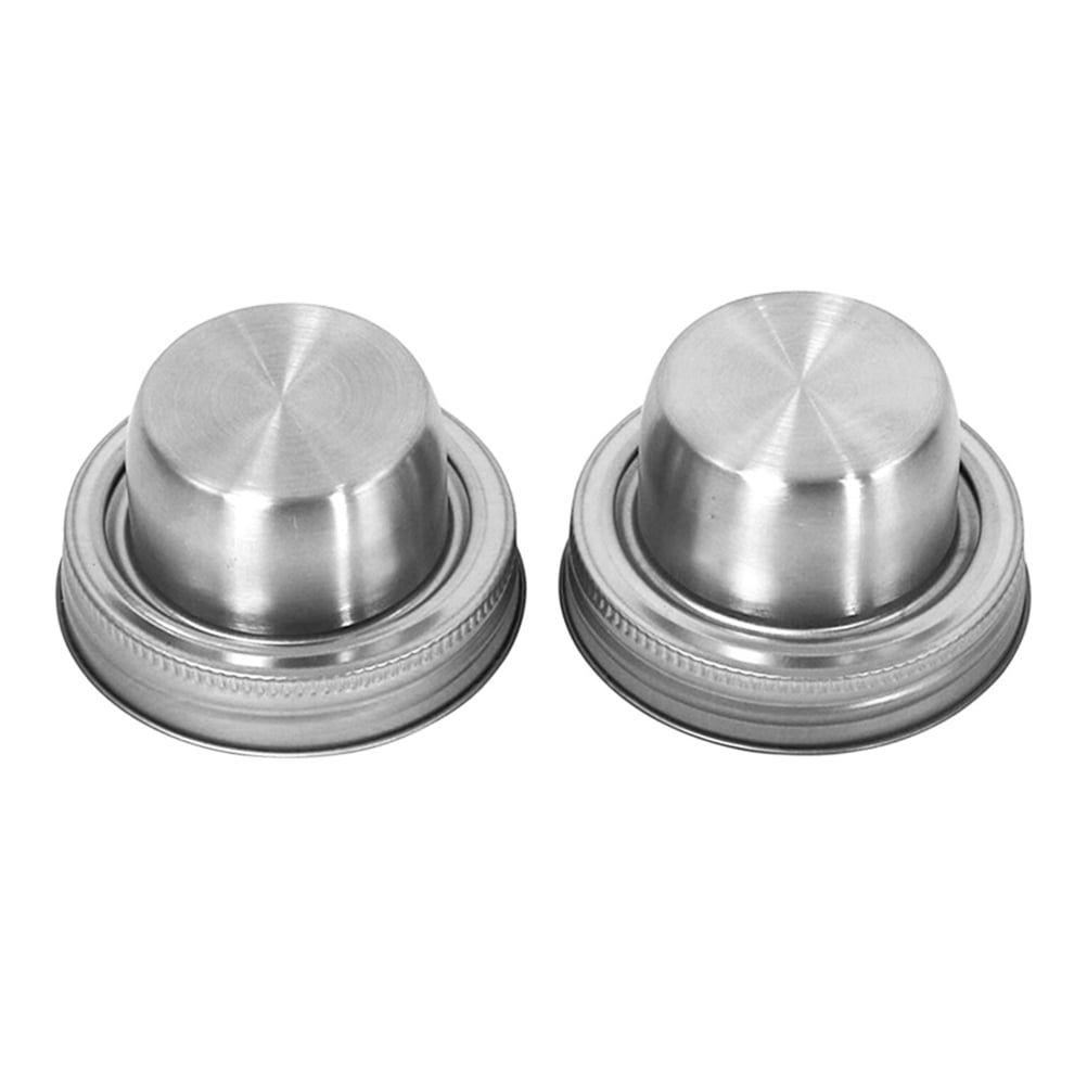 2pcs Stainless Steel Mason Jar Lid Cocktail Shaker Cover Lids Leakproof