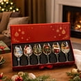 thumbnail image 5 of OANLKGI Christmas Wine Glasses 6PCS Set 7.20 x 2.36 in Festive Glass Goblets with 6 Assorted Designs Christmas Stemware for Red White Wine Dining Parties Seasonal Home Table Decoration, 5 of 5