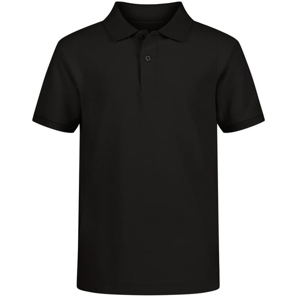 Camisa Polo IZOD de Uniforme Escolar para Niños, Manga Corta, Negro, Talla 6