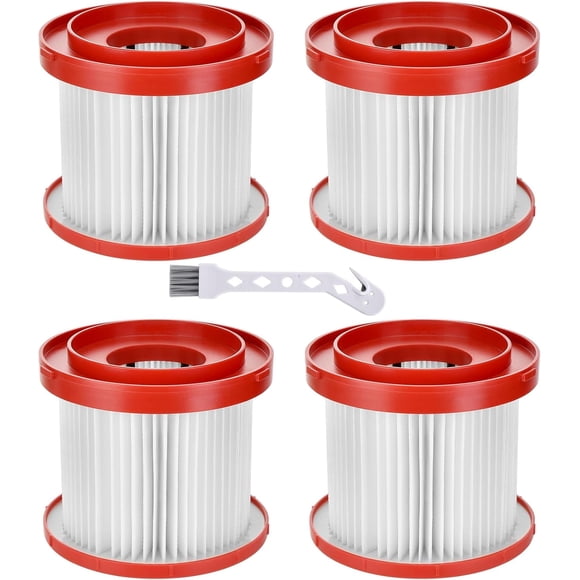 49-90-1900 HEPA Filter Replacement for Milwaukee M18 Cordless Vacuum, 4 Pack 0780-20 0880-20 Filters for Milwaukee M12 Wet Dry Vacuum for Shop Vac