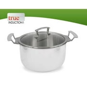 TRUE INDUCTION Gourmet Cookware * 5.0 Liter Pot with Lid * Naturally Non Stick Surgical Stainless Steel