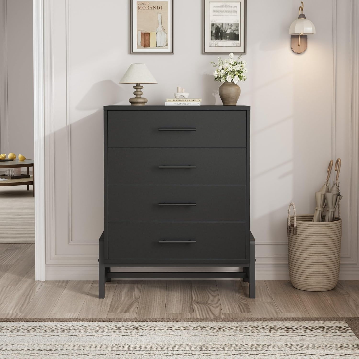 black walmart dresser 6 Drawer Dresser Chests of Drawers Wood Storage Side Large Cabinet for Bedroom Closet Living Room Wood dresser