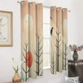 thumbnail image 2 of Blackout Curtains for Bedroom Watercolor Bird Full Room Darkening Grommet Curtains for Living Room,Thermal Insulated Ombre Drapes, 2 of 7
