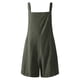 thumbnail image 3 of Gibobby pantalones holgados mujer Tirantes ajustables para mujer Botón de color sólido Pantalones cortos casuales para mujer (Verde, M), 3 of 5