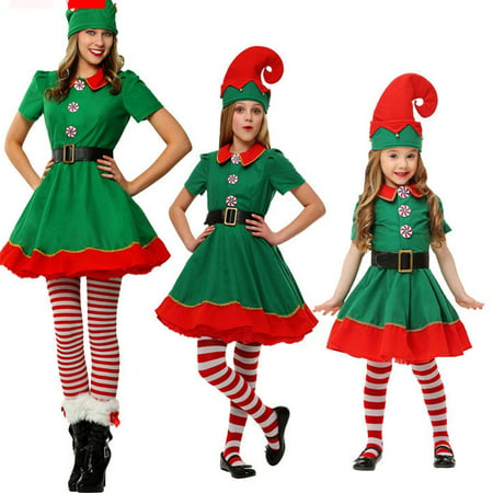 Adult Ladies/Kids Cosplay Cute Dress Polyester Christmas Elf (Best Erza Scarlet Cosplay)