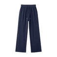 thumbnail image 5 of JIAYUE Men's Plaid Wide Leg Pants Soft Breathable Relaxed Fit Elastic Drawstring Waist Loose Fit Textured Casual Straight Trousers For Travel Beach Daily Walking, 5 of 5