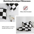 thumbnail image 5 of LUCKYBULL Full Comforter Set 3 Pieces Fluffy Bedding Set Black Plaid Down Alternative Comforter, Checkered Soft Textured Comforter with 2 Pillowcases All Seasons, Black and White, 5 of 6