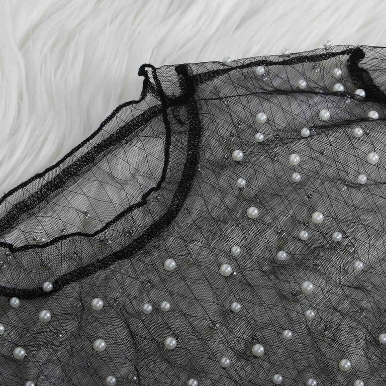 Women's Rhinestone Mesh Sheer Dress - See Through Fishnet, Carnival Bikini  Cover Up, Black Long Dress - Walmart.com