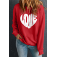 thumbnail image 4 of Women's Red Retro Heart-Shape LOVE Letter Graphic Sweatshirt for Casual Fashion - [ZhiHiMeRi] | (US 20-22)2XL, 4 of 6