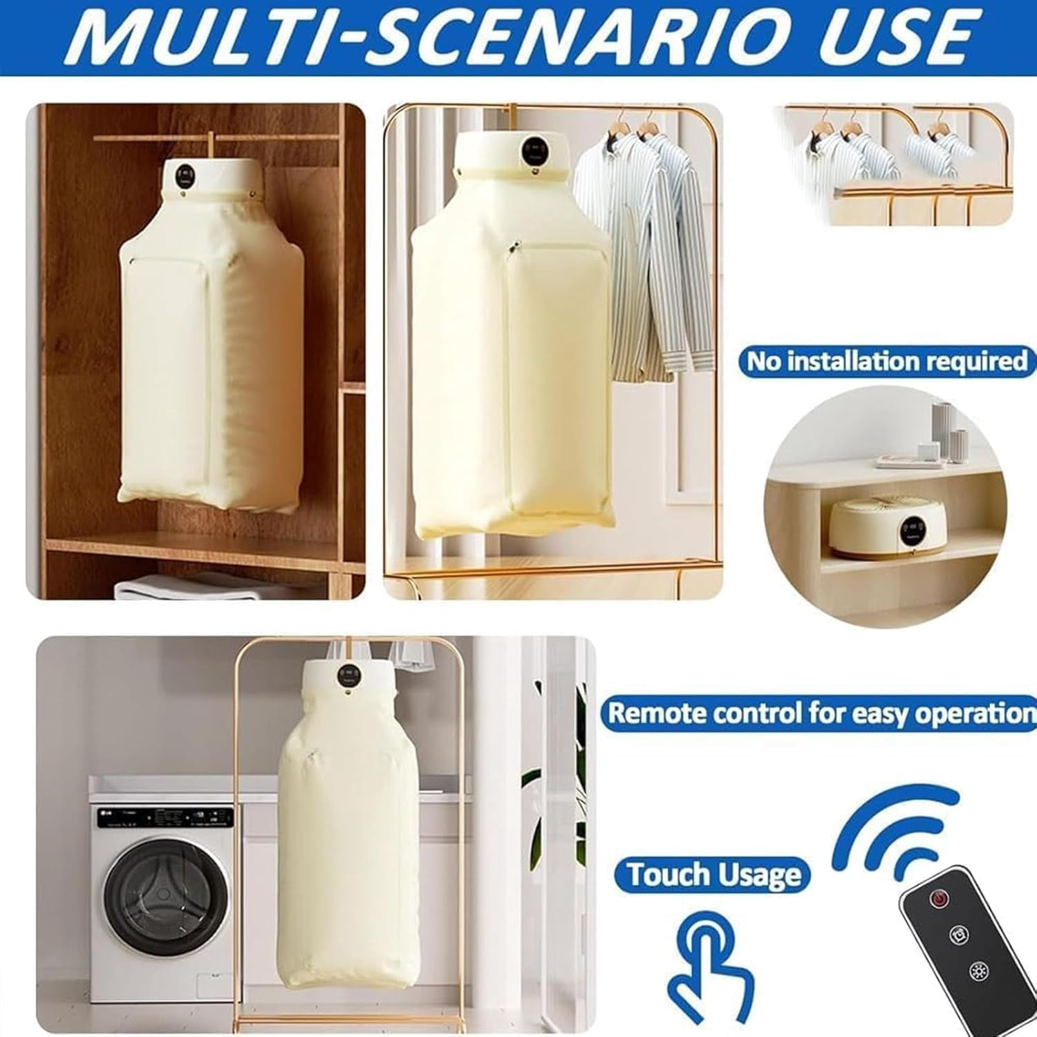 Upgraded Automatic Ironing Machine, Inflatable Shirt Ironing Machine with Garment Steamer & Folding System, Wireless Remote Control for Travel, Home, Apartment