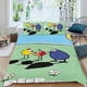 thumbnail image 2 of Peep y el Gran Mundo Ancho Conjunto de sábanas temático, trío de piezas, cómodo y amigable con la piel, diseño único, regalo de decoración para el hogar para familiares, amigos y fans, 90 cm * 190 cm, 2 of 6