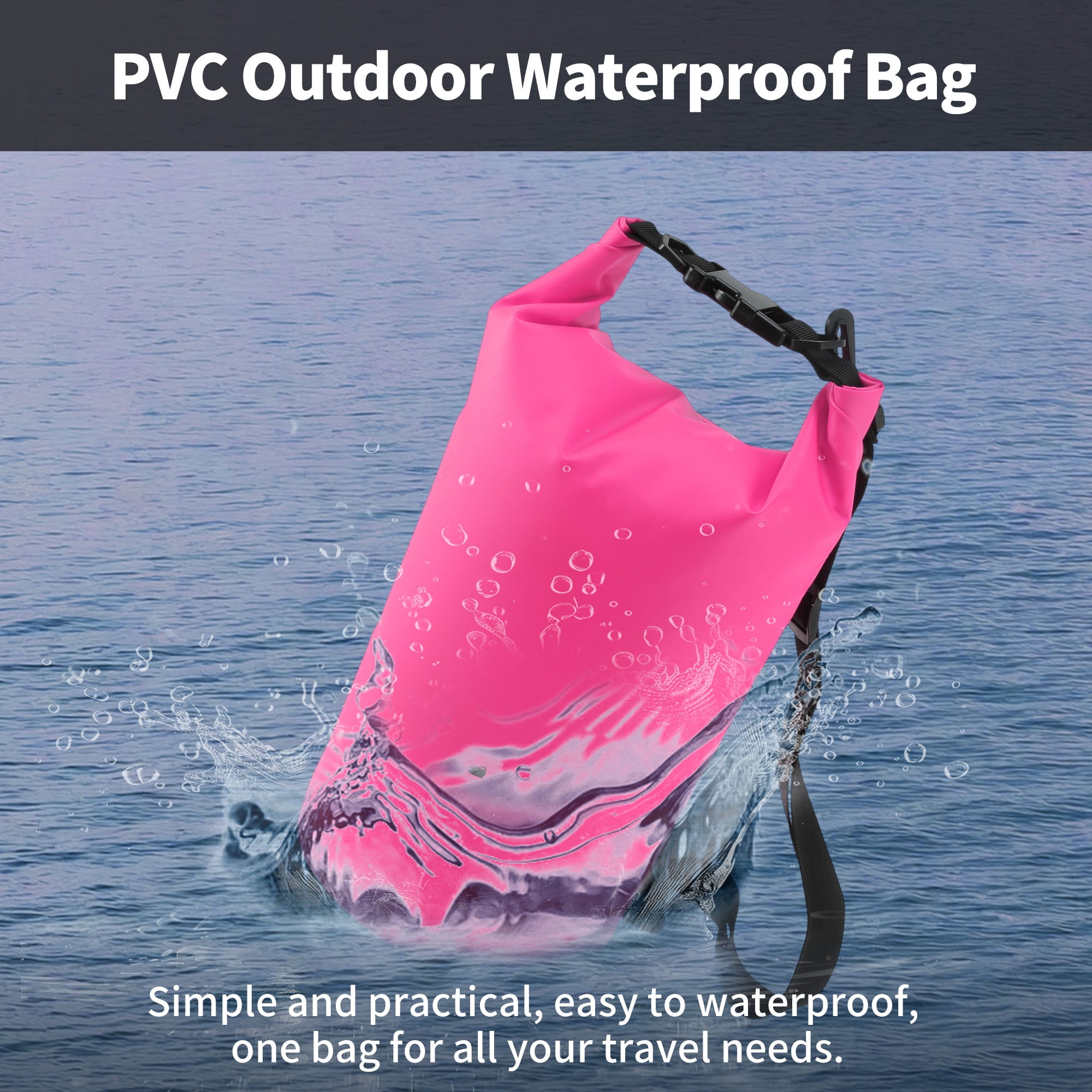 Unique Bargains Durable Waterproof Dry Bag Light Pink