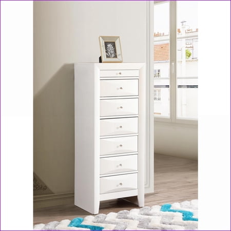 Chests & Wardrobes | Marilla 7 Drawer Modern White Lingerie Chest Wood Veneer | White | Particle Board