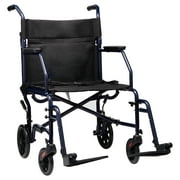 Equate Steel Folding Transport Wheelchair with 19" Seat, Black, 300 lb Capacity, FGA336EQ WMRT