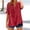 Red, variant on LEKODE Linen Tops for Women Gauze Shirts Womens Blouse 3/4 Sleeve Casual Tunic Blouses Casual Blouses Tunic Tops Breathable Tops Minimalist V Neck V Neck Roll Up Sleeve Shirt Loose Clothes Black L