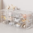 thumbnail image 7 of Shoreew Transparent Storage Box 3 Tiers 6 Compartments Jewelry Cosmetic Classification Storage Pull-out Drawers Stackable Dustproof Bedroom Desktop Organizer, 7 of 7