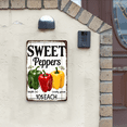 thumbnail image 2 of YNLLOOFA 1pc 2D Flat, Sweet Pepper Metal Tin Sign, Vintage Style 8x12inch Degrees, Locally Grown Vegetables Wall Art, Suitable for Home and Garden Decoration, Pre-Punched Waterproof and Weatherproof, 2 of 6