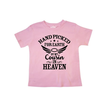 

Inktastic Handpicked for Earth By My Cousin in Heaven with Angel Wings Gift Toddler Boy or Toddler Girl T-Shirt