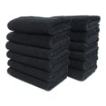 thumbnail image 3 of SALBAKOS Luxury Hotel & Spa Turkish Cotton 12-Piece Eco-Friendly Washcloth Set for Bath, Black, 3 of 6