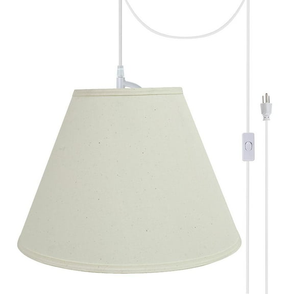 Aspen Creative 72153-21 Two-Light Plug-In Swag Pendant Kit with Empire Lamp Shade, Off White