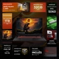 thumbnail image 2 of Laptop Gamer ASUS TUF Gaming A18 GeForce RTX 5060 8GB DLSS 4.5 Ryzen 7 260 32GB 1TB Pantalla 18" IPS FHD+ 144Hz Teclado Ingles, 2 of 5