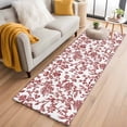 thumbnail image 3 of 2x6 Kitchen Runner Rug, Red Boho Flower Non-Skid Rubber Backing Large Rectangle Rugs - Living Room Bedroom Home Office, Vintage Paisley Farmhouse Pattern Indoor Floor Mat Carpets Washable Rug, 3 of 9