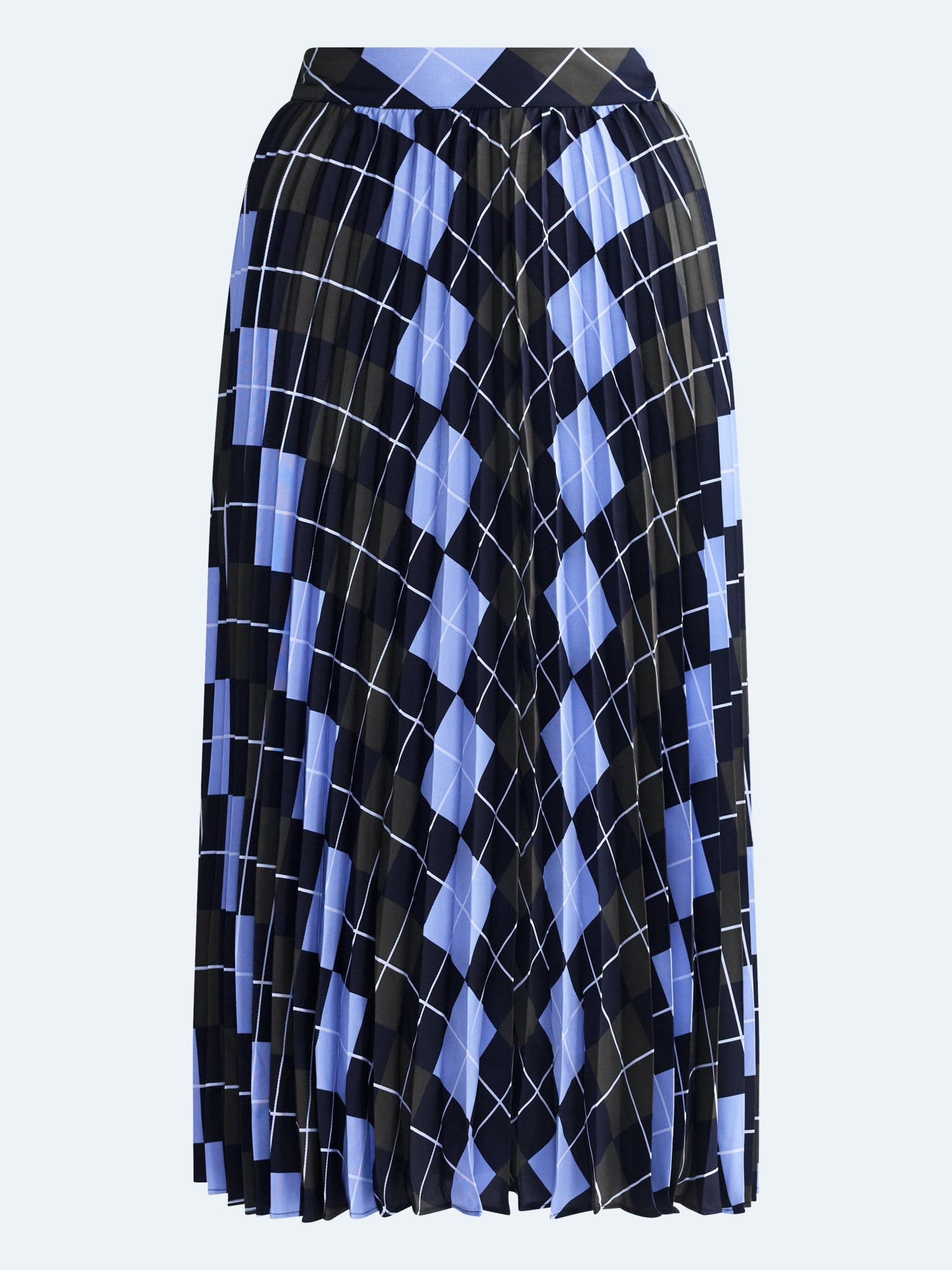 Free Assembly Women's and Women's Plus Sunburst Pleat Argyle Maxi Skirt, Sizes XS-4X