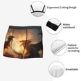 thumbnail image 3 of Balery Castle Cool Fire Dragon Calzoncillos bóxer para hombre, ropa interior de algodón suave y transpirable con cinturilla de nailon-Small, 3 of 5