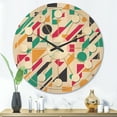 thumbnail image 2 of Designart 'Geometrical Retro Design XIV' Mid-Century Modern Wood Wall Clock, 2 of 5