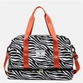 thumbnail image 1 of Animal Pattern Shoulder Bag Travel Storage Bag Zebra Orange, 1 of 6
