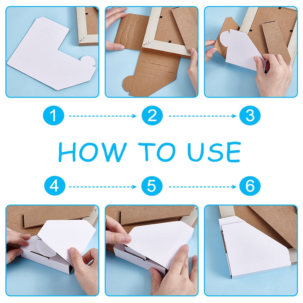 1 Set 100Pcs Folding Safety Kraft Paper Photo Album Corner Protector White 205x164x2mm Finished Product: 9.85x2.7x9.8cm