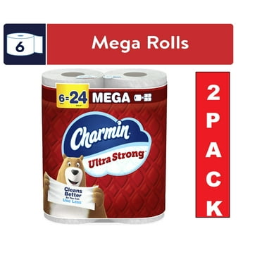 2 pack of Charmin Toilet Paper Ultra Strong, 6 Mega Rolls