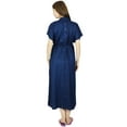 thumbnail image 3 of Bimba Maternity Hospital Kaftan With Belt Rayon Nursing Night Gown, Front & Back Buttons, 3 of 8