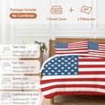 thumbnail image 6 of 3 Piece American Flag Duvet Cover Set Twin Size, Microfiber Comforter/Quilt Cover with Corner Ties and 2 Pillowcases, Blue Red USA Flag All Season Soft Bedding with Zipper Closure, 6 of 8