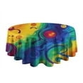 thumbnail image 5 of Colorful Circular Pattern Round Tablecloth 60"x60",Wrinkle Wipeable Table Cloth for Kitchen Dining Room Picnic Patio Party, 5 of 6