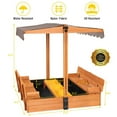 thumbnail image 4 of Aivituvin 47" Wooden Sandbox for Kids with Lid Cover Outdoor Play 2 Bench Seats Toy Bin Storage, 4 of 13