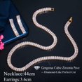 thumbnail image 4 of 585 African Gold Color CZ Bridal Prom Baguette Long Necklace Earring Jewelry Set, 4 of 9