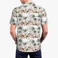 thumbnail image 3 of Balery Flamingo Palm Trees Printed Men’s Short Sleeve Polo Shirt, Midweight Men's Shirt,Golf Polo shirts -3X-Large, 3 of 8