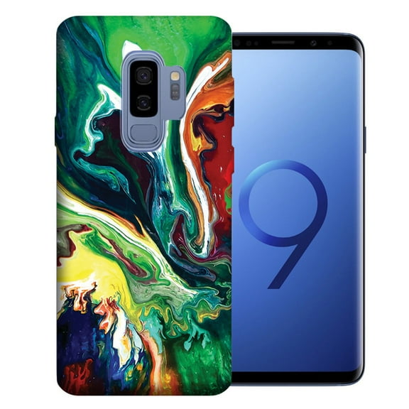 MUNDAZE For Samsung Galaxy S9 Plus Colorful Paint 2 Design TPU Gel Phone Case Cover