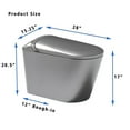thumbnail image 6 of Starry Night Light Smart Toilet with Bidet, Auto Open/Close Seat with Foot Sensor, LED Display, Warm Water & Dryer, Modern Toilet for Bathroom, Matte Gray, 6 of 6