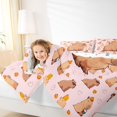 thumbnail image 3 of Manfei Lovely Orange Pattern Queen Comforter Set,Cute Capybara Comforter Sets Queen,Pink,Polkadot Reversible,3pcs,1 Comforter and 2 Pillowcases, 3 of 7
