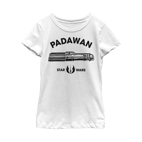 Girl's Star Wars Padawan Lightsaber  Graphic Tee White Medium