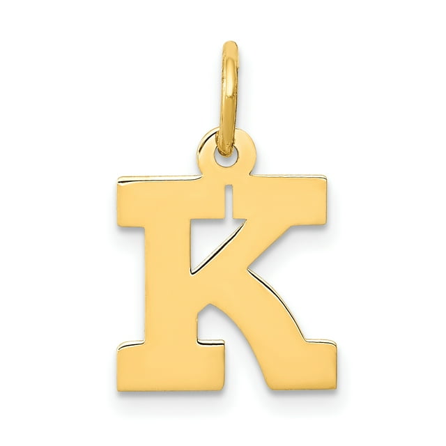 Initiale en Or Jaune 14K Petit Bloc Charme K