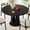Black, variant on Virans 47.2" Round Dining Table for 4-6,Kitchen Dining Table with Double Curved Base & Back Panel Buckle Top,Modern Circle Dinner Table for Kitchens,Dining Rooms,Living Rooms,Black