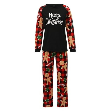 

Pudcoco Matching Family Christmas Pajamas Set Family Christmas Pjs Matching Sets Gingerbread Man Printed Sleepwear Sets