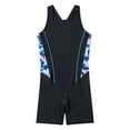 thumbnail image 3 of Sholeno Girls One Piece Swimsuits Sleeveless Racer Back Swimwear Summer Beach Hawaiian Bathing Suits Blue Camouflage&Black 16, 3 of 7